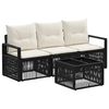 vidaXL Set de canapele pentru grădină 4 pcs Negru poliratan