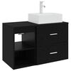 vidaXL Set de mobilier pentru baie 2 buc. Stejar Negru Lemn prelucrat