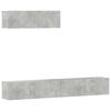 vidaXL Set dulapuri TV, 3 piese, gri beton, lemn prelucrat