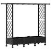 vidaXL Pat Ridicat cu Trellis și Acoperiș Negru 164 x 40 x 127 cm PP