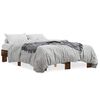 vidaXL Cadru de pat, stejar afumat 140x190 cm lemn prelucrat și metal