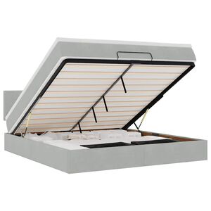 vidaXL Cadru de pat otoman cu saltea Gri deschis 160x200cm catifea