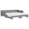 vidaXL Pat de zi cu extensie și saltele, gri deschis 90x200 cm textil