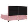 vidaXL Pat cu arcuri cu saltea cu headboard Roz 200 x 200 cm Catifea
