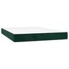 vidaXL Pat box spring cu saltea, verde &icirc;nchis, 140x190 cm, catifea