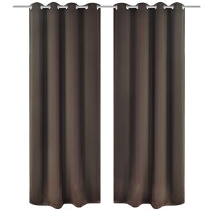 vidaXL Draperii opace cu ocheți metalici, 2 buc, 135 x 175 cm, maro