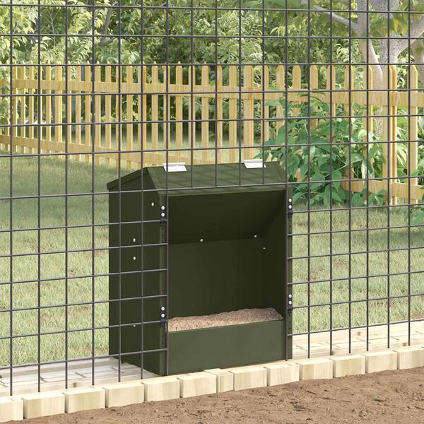 vidaXL Urmărire pentru iepuri Verde măsliniu 64.5 x 25.5 x 45.5 cm