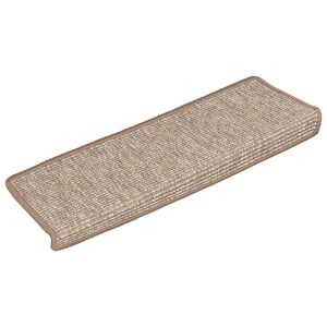 vidaXL Covorașe pentru scări, 15 buc., 65x21x4 cm, maro deschis, cu margini dreptunghiulare