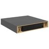 vidaXL Raft de perete suspendat, gri extralucios, 23x23,5x3,8 cm, MDF