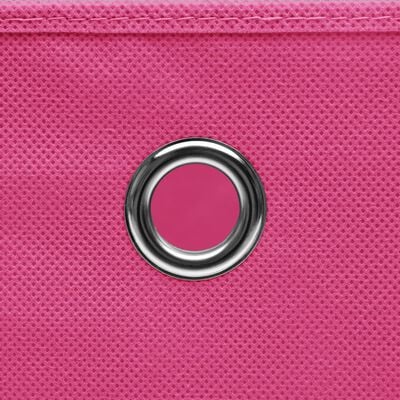 vidaXL Cutii depozitare, 10 buc., roz, 28x28x28 cm, material nețesut