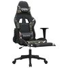 vidaXL Scaun de gaming cu suport picioare, negru/camuflaj, piele eco