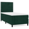 vidaXL Pat box spring cu saltea, verde &icirc;nchis, 100x200 cm, catifea