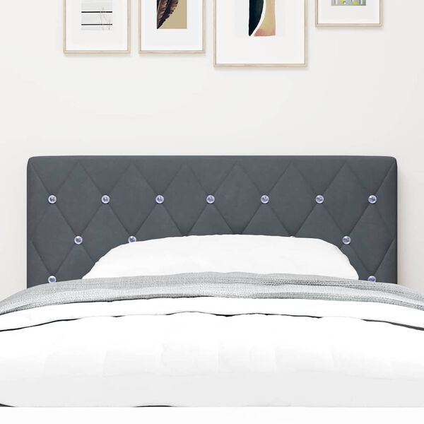 vidaXL Tăblie cap cu headboard Gri &icirc;nchis 90 cm Piele artificială