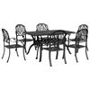 vidaXL Set mobilier de grădină, 7 piese, negru, aluminiu turnat