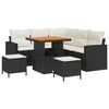 vidaXL Set de canapele pentru grădină 8 pcs Negru poliratan