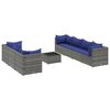vidaXL Set mobilier de grădină cu perne, 8 piese, gri, poliratan