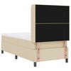 vidaXL Pat cu arcuri cu saltea cu headboard Crem 100 x 200 cm țesătură