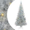 vidaXL Brad de Crăciun cu 300 LED cu suport Argintiu 240 cm PET