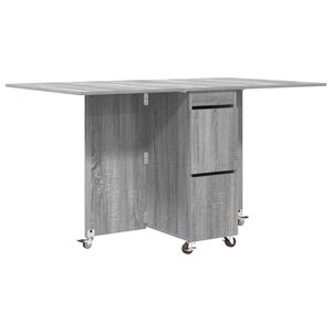 vidaXL Masă de dining 2 pcs 140 x 80 x 77 cm Lemn prelucrat Sonoma gri