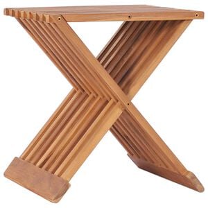 vidaXL Taburet de grădină pliabil, 40 x 32 x 45 cm, lemn masiv de tec