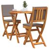 vidaXL Set bistro cu pernă 3 pcs Ulei Natural Lemn Solid de Acacia