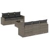 vidaXL Set canapele de grădină, 7 piese, cu perne, gri, poliratan