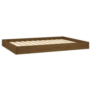 vidaXL Pat pentru c&acirc;ini, maro miere, 101,5x74x9 cm, lemn masiv pin