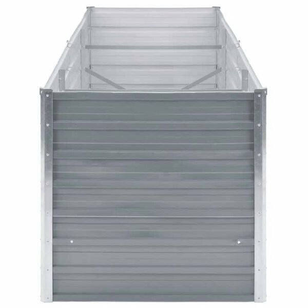 vidaXL Strat &icirc;nălțat de grădină, gri, 240x80x77 cm, oțel galvanizat