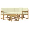 vidaXL Set de canapele de exterior cu pernă 5 pcs Alb și crem