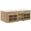 vidaXL Cadru de pat loft cu sertar cu raft 3 buc. Stejar Artizanal