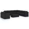 vidaXL Set mobilier de grădină cu perne, 11 piese, negru, poliratan