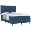 vidaXL Pat cu arcuri cu headboard albastru 140 x 190 cm țesătură