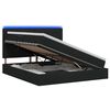 vidaXL Pat cu LED și saltea Negru 140 x 190 cm Țesătură