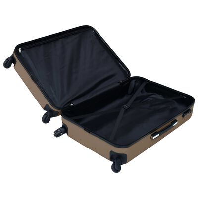 Vague incident Traveling merchant vidaXL Set de valize cu carcasă rigidă, 3 piese, maro, ABS | vidaXL.ro