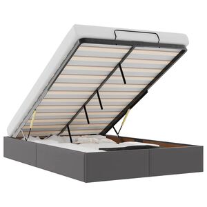 vidaXL Cadru de pat otoman fără saltea gri 120x190cm piele artificială