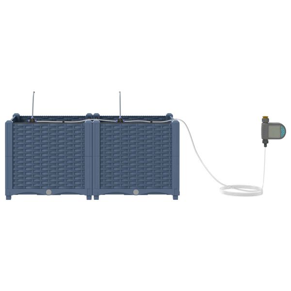 vidaXL Vază pentru Grădină 2 pcs Gri 80 x 40 x 37,5 cm Plastic