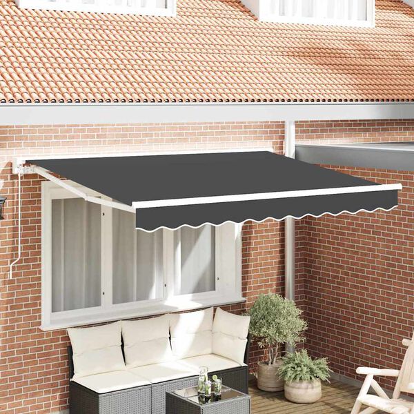 vidaXL Cortina Retractabilă Manual Antracit 250x200 cm țesătură