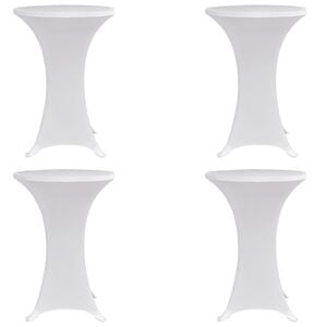 vidaXL Husă de masă cu picior, &Oslash;80 cm, alb, elastic, 4 buc.