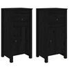 vidaXL Servante, 2 buc., negru, 40x35x80 cm, lemn masiv de pin