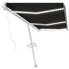 vidaXL Copertină retractabilă manual cu LED, antracit, 600x300 cm