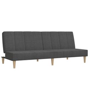 vidaXL Canapea extensibilă cu 2 locuri, gri &icirc;nchis, textil