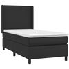 vidaXL Pat box spring cu saltea, negru, 100x200 cm, piele ecologică