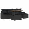 vidaXL Set de canapele pentru grădină 6 buc. Negru poliratan
