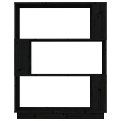 vidaXL Bibliotecă/Separator cameră, negru, 80x25x101 cm lemn masiv pin
