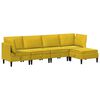 vidaXL Set de mobilier pentru living cu pernă 5 pcs Galben Catifea