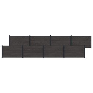 vidaXL Panou de Gardă 8 pcs WPC și Aluminiu Negru