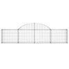 vidaXL Coșuri gabion arcuite 10 buc, 200x30x40/60 cm, fier galvanizat
