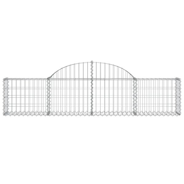 vidaXL Coșuri gabion arcuite 10 buc, 200x30x40/60 cm, fier galvanizat