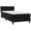 vidaXL Pat box spring cu saltea, negru, 80x210 cm, catifea