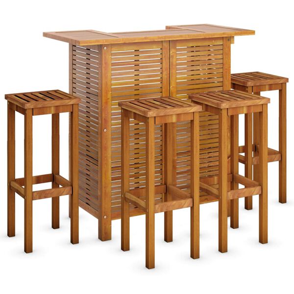 vidaXL Set mobilier de bar de grădină, 5 piese, lemn masiv de acacia